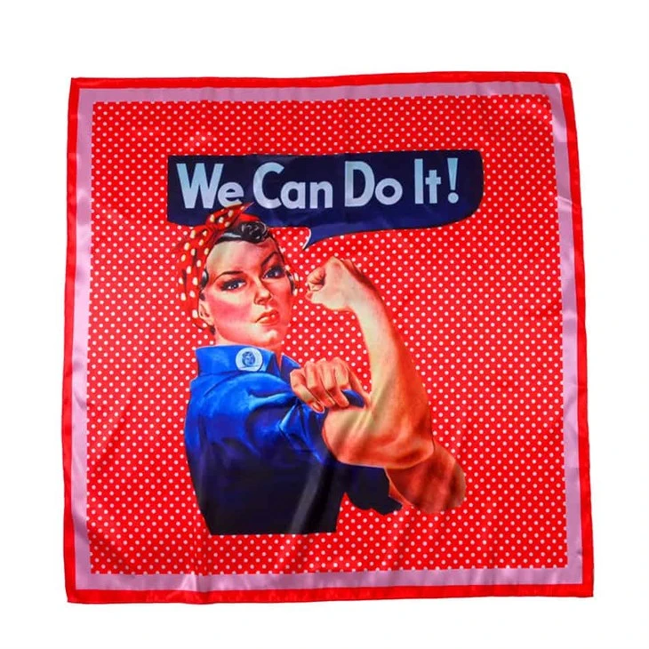 YiLi Rosie The Riveter Square Scarf: Klassisk stil för kvinnor